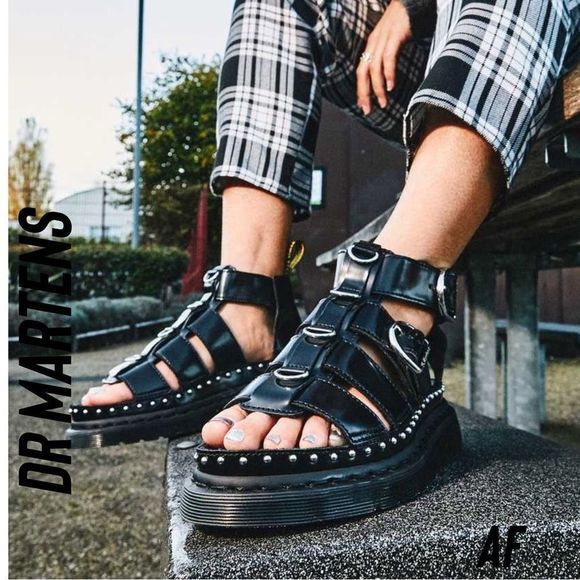 Dr. Martens | Shoes | Dr Martens Mackaye Hardware Studded Sandals New Size  Black | Poshmark